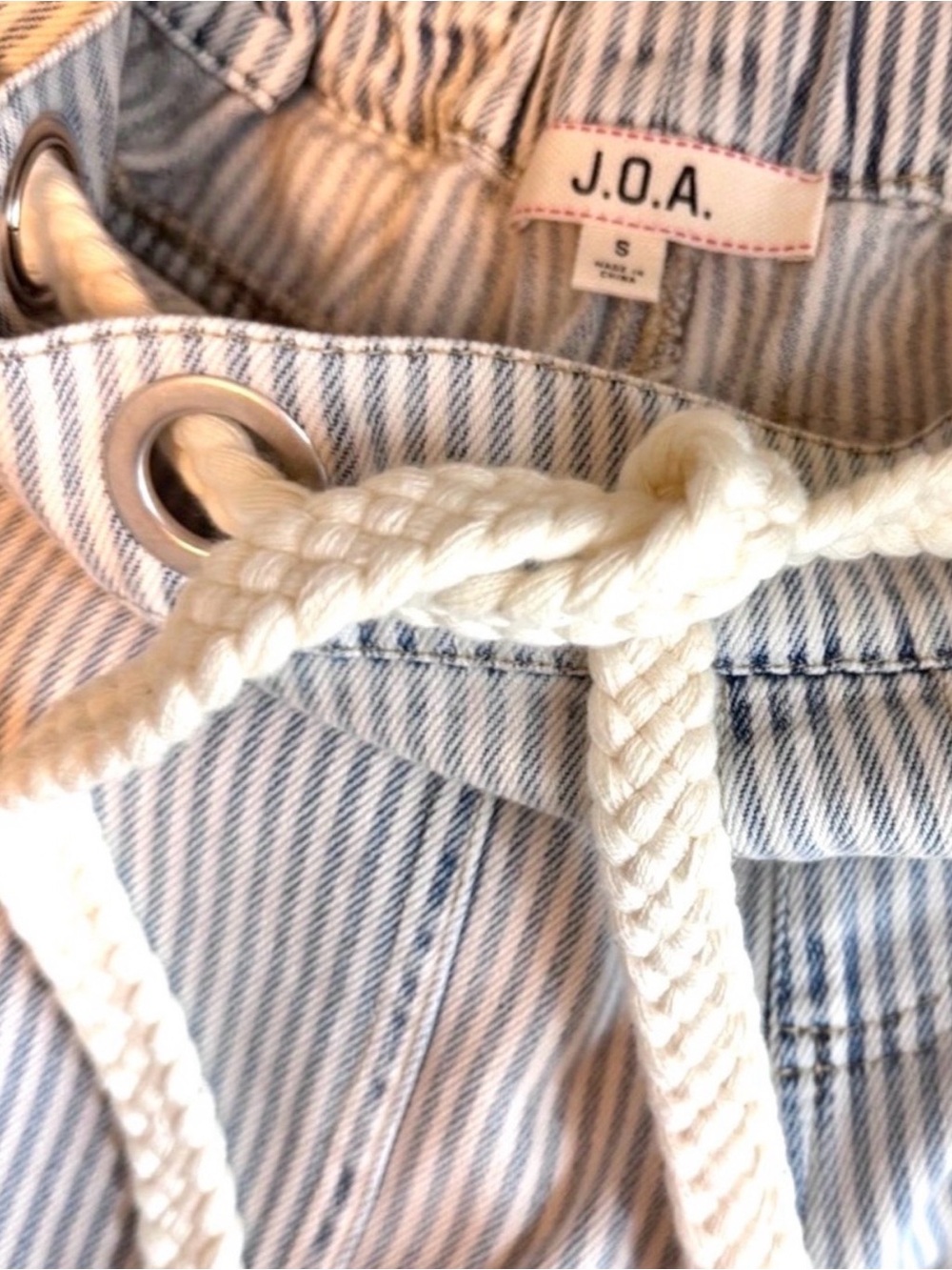 J.O.A. Rhea Stripe Soft Cotton Denim barrel leg Pant Sz Small Coastal sz S - Picture 10 of 16